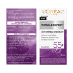 L'Oreal Paris Wrinkle Expert 55+ Anti-Wrinkle Eye Cream With Calcium, Reduce Crow'S Feet, 0.5 Oz