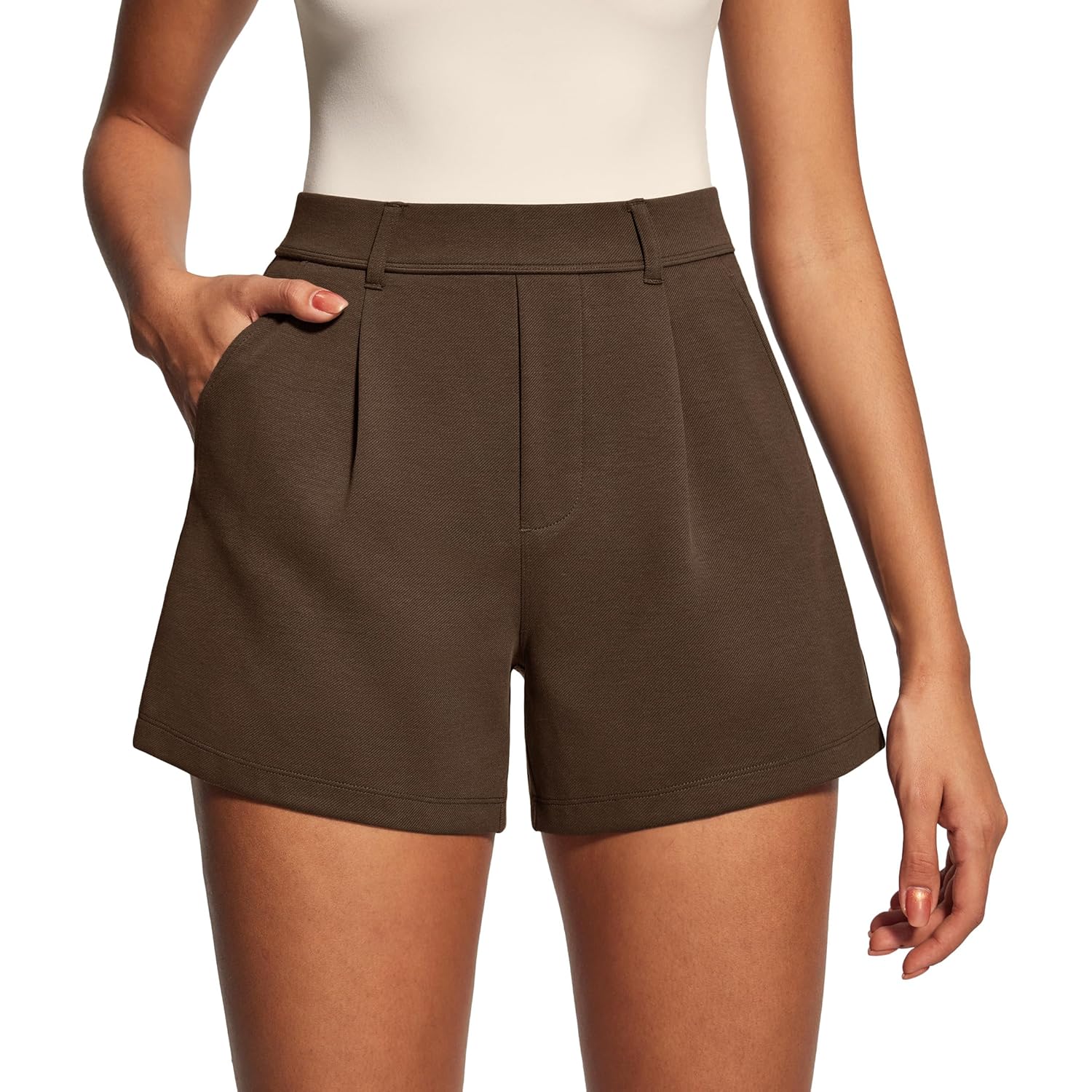 Womens Dress Shorts for Women High Waisted Trouser Summer Business Womens Dressy Casual Pleated Wide Leg Shorts