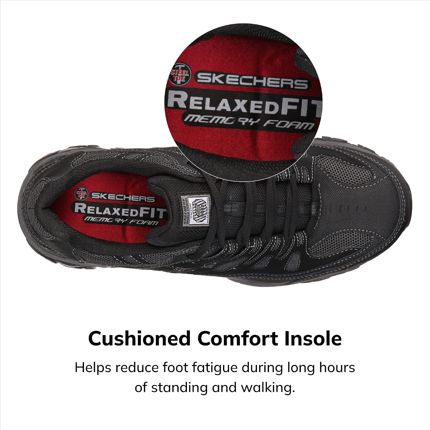 Skechers Men'S Cankton Steel Toe Construction Shoe - Electrical Hazard Rated, Memory Foam