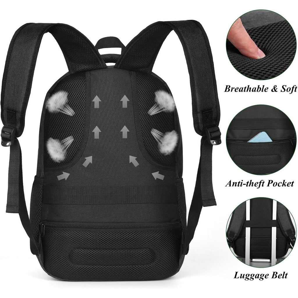 Yamtion Backpack For Men And Women,School Backpack For Teenager,15.6 Inch Laptop Bookbag With Usb Charging Port For Business Work College Travel Trip