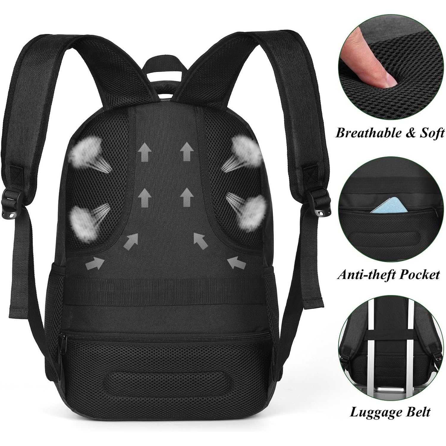 Yamtion Backpack For Men And Women,School Backpack For Teenager,15.6 Inch Laptop Bookbag With Usb Charging Port For Business Work College Travel Trip