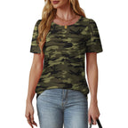 OFEEFAN Womens T Shirts Short Sleeve Tops Dressy Casual Blouses Spring Summer Outfits Flowy Pleated Front Scooped Neck