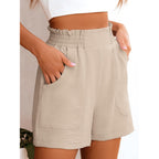 Shorts for Women Summer Casual Elastic High Waisted Wide Leg Cute Dressy Beach Shorts 2026 Vacation Beach Clothes