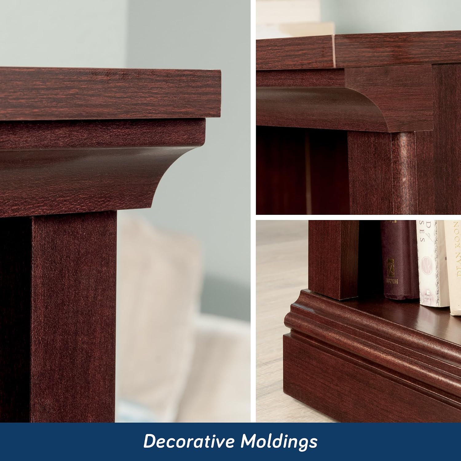Sauder Miscellaneous Storage 3-Shelf Bookcase/ Book Shelf, Select Cherry Finish