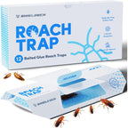 Shieldeck Roach Traps Indoor (12 Pack) – Non-Toxic Sticky Glue Traps For Roaches, Spiders & Crickets – Safe Roach Catcher For Home, Car, Apartment & Motel Pest Control