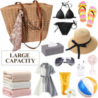 Trifabricy Beach Bags For Women, Summer Straw Bag, Woven Straw Beach Tote Bag Shoulder Handbags