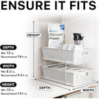 Simple Houseware 2 Tier Pull-Out Sliding Drawer Under Sink Storage, White | Great For Kitchen Bathroom Tray Shelf Organizer