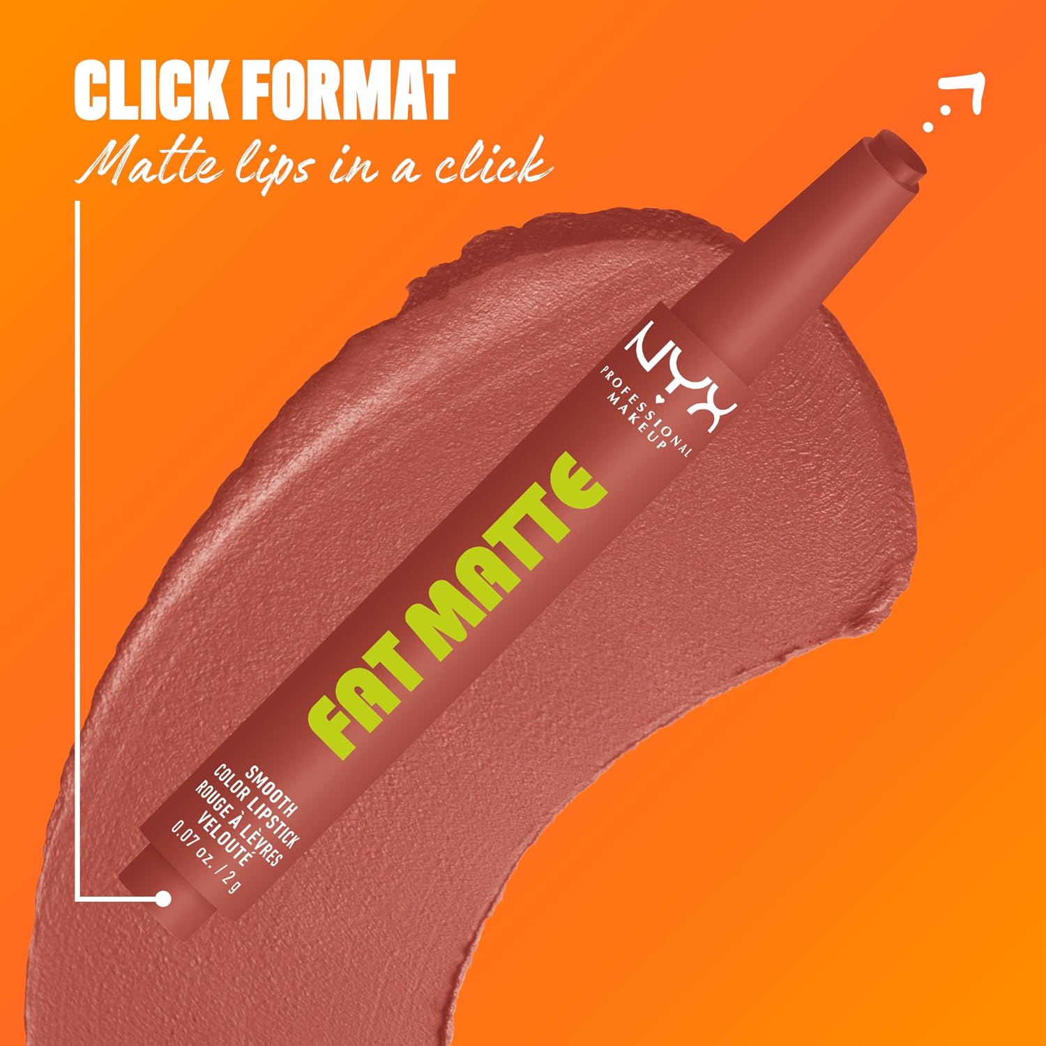 Nyx Professional Makeup Fat Matte Lipstick, Pigmented, Smoothing, & Non-Drying Lip Crayon, Long Lasting Lip Makeup, Vegan & Cruelty Free - Rose Robe (Rose Nude)