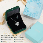 MOOSEA Mothers Day Gifts - 1-3 ct Love Knot Moissanite Necklace, 925 Sterling Silver Lab Created Moissanite Necklace Anniversary Birthday Gifts for Women Mom Wife Girlfriend Jewelry Gift