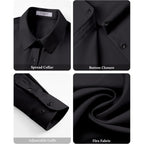 Dress Shirts For Women Long Sleeve Button Down Shirt Stretch Wrinkle Free Solid Casual Work Office Blouse Top
