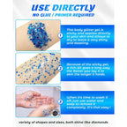 6PCS Blue Face Body Glitter Gel，Holographic Chunky Sequins Body Glitter Paint for Party Singer Concerts Music Festival Rave Accessories for Girls Women Face Body DIY Sparkling Makeup