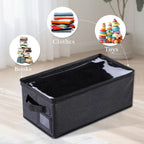 Ccidea Dvd Storage Box With Clear Window - 15.75" Foldable Media Organizer, Premium Zipper Closure, Holds 27+ Dvds, Dustproof Non-Woven Fabric, Reinforced Handles & Label Slot (2)