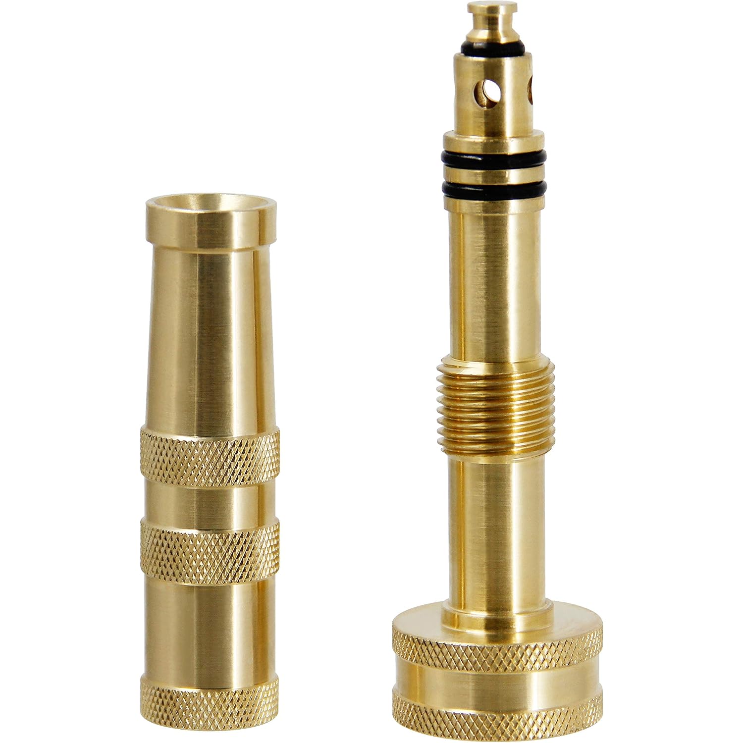 Twinkle Star Heavy-Duty Brass Adjustable Twist Hose Nozzle, 2 Pcs | 3/4” Ght Brass Garden Hose Nozzle, Adjustable Water Flow