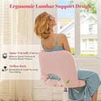 Vanity Chair With Open Back & Wheels,Armless,Pink