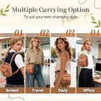 Vegan Leather Crossbody Bag For Women With 2 Straps, Small Messenger Bag With Anti Theft Zipper Pocket Vintage Shoulder Bag