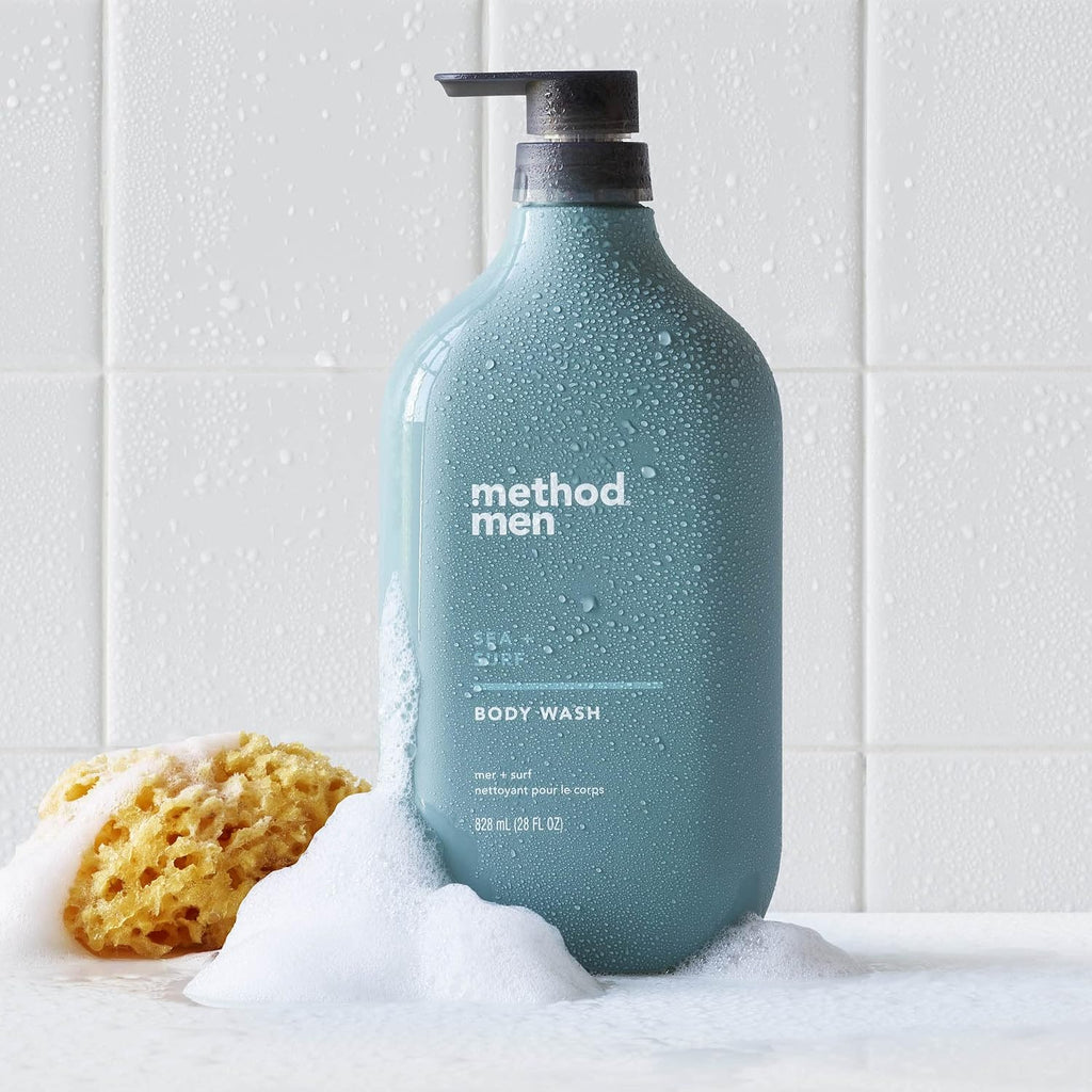 Method Men Body Wash, Sea And Surf Scent, Paraben And Phthalate Free, Quick-Lathering Cleansers, Cruelty Free, 28 Oz
