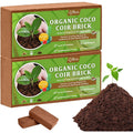 2Pcs Organic Coco Coir Bricks Soil Blocks- 100% Natural Compressed Coco Peat Brick Coconut Fiber Substrate With Low Ec& Ph Balance, High Expansion Coco Coir Pith Coconut Husk For Garden