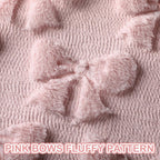Mixweer Pink Bow Pillow Covers Set Of 2 Preppy Room Decor Coquette Cute Spring Summer Decorative Faux Fur Soft Bowknot Stuff Fluffy Plush Aesthetic Pillowcase For Bed Sofa Couch (18 X 18 Inch)