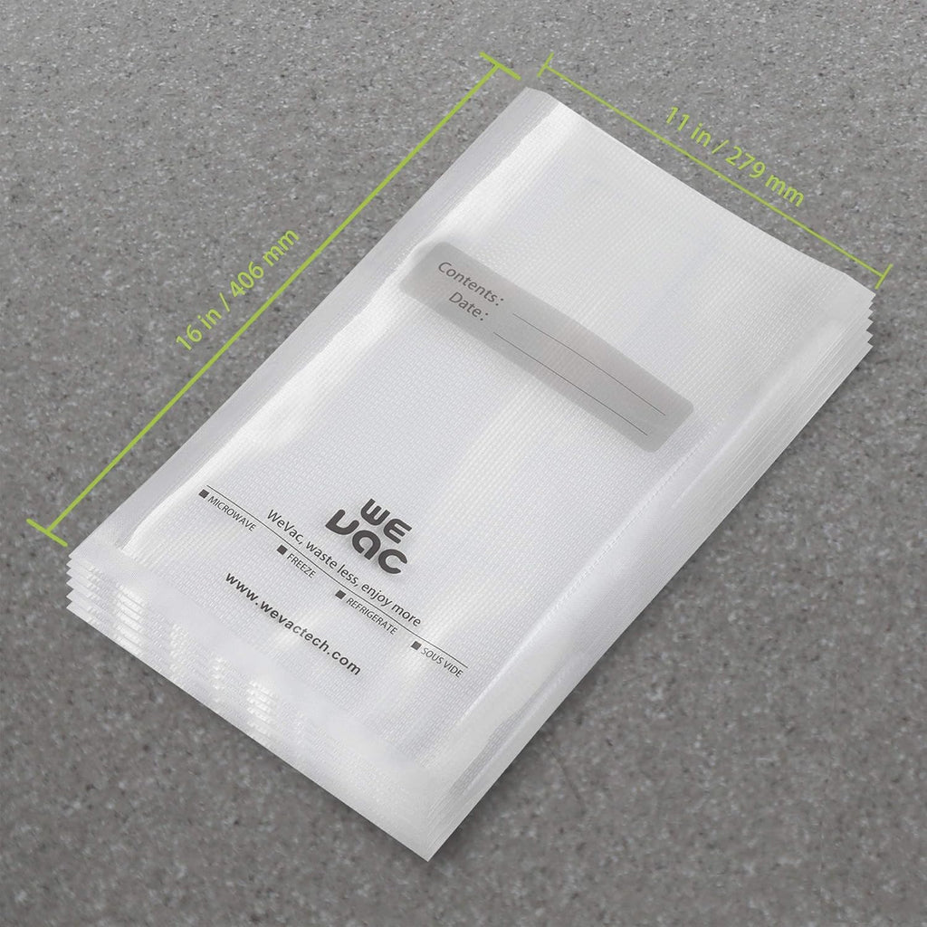 Wevac Vacuum Sealer Bags 100 Gallon 11X16 Inch For Food Saver, Seal A Meal, Weston. Commercial Grade, Bpa Free, Heavy Duty, Great For Vac Storage, Meal Prep And Sous Vide