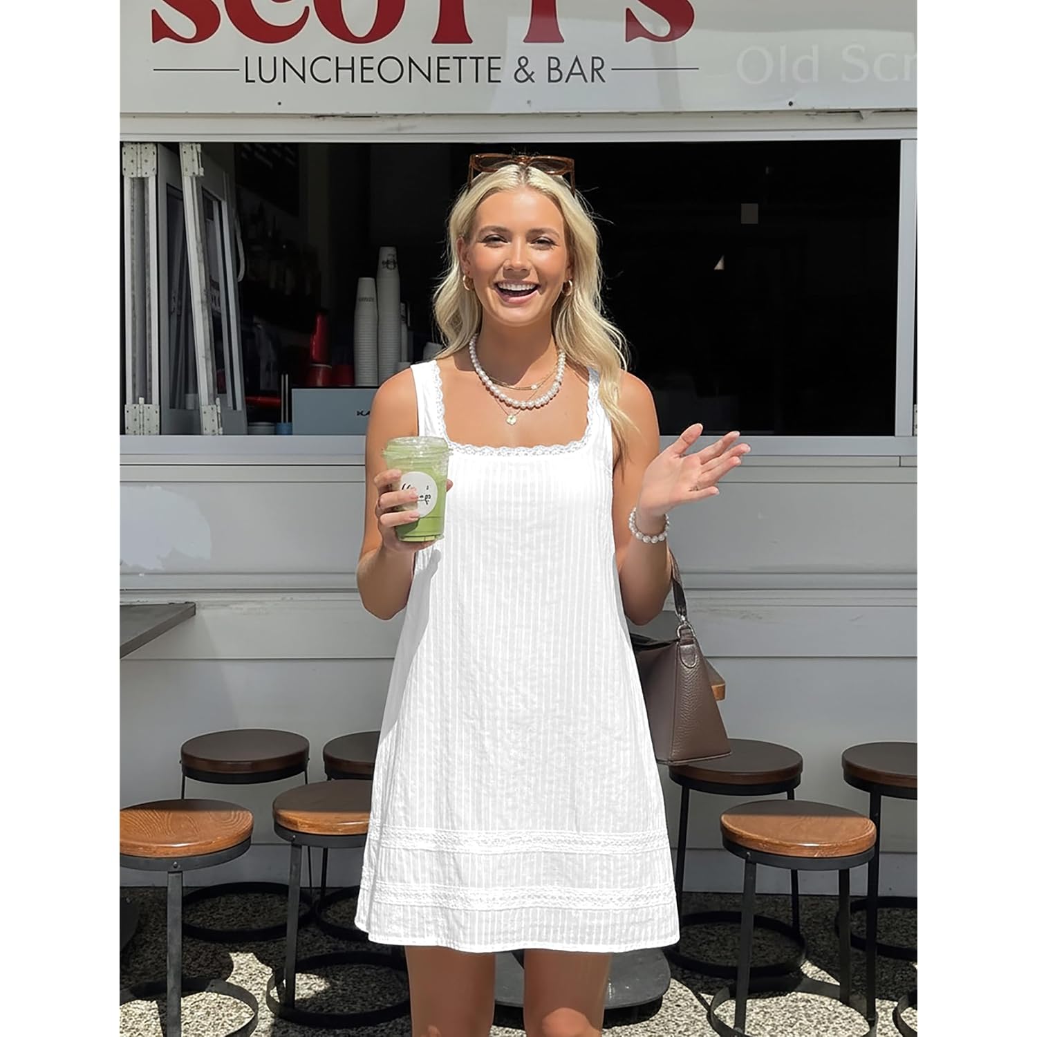 Womens Square Neck Dress Sleeveless Cotton Sundresses Casual Summer Tank Mini Dress For Women 2026