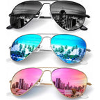 KALIYADI Classic Aviator Sunglasses for Men Women Driving Sun glasses Polarized Lens UV Blocking