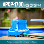 Little Giant Apcp-1700 115-Volt, 1/3 Hp, 1745 Gph, Automatic, Submersible, Swimming Pool Cover Pump With 25-Ft. Cord, Light Blue, 577301