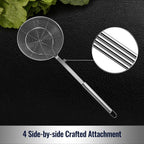 Hiware Solid Stainless Steel Spider Strainer Skimmer Ladle For Cooking And Frying, Kitchen Utensils Wire Strainer Pasta Spoon, 5.4 Inch