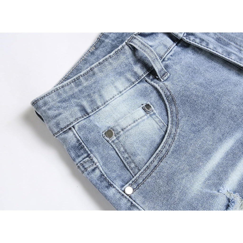 Junbaoss Men'S Slim Fit Stretch Denim Shorts Ripped Skinny Jean Shorts For Men,Fashion Straight Comfort Flex Waist Short