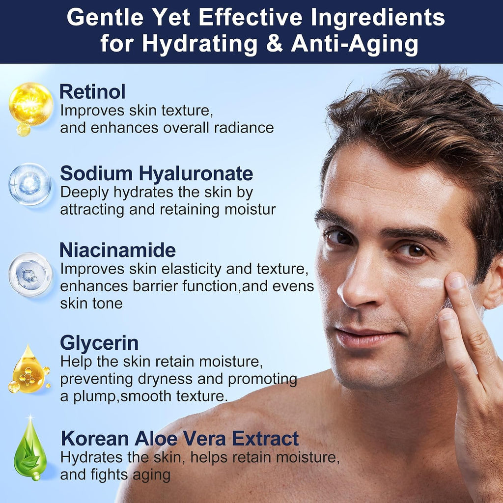 Skin Care For Men,Hydrate,Firm,Anti-Aging & Wrinkle Facial Face Routine Kit | Mens Skin Care Kit Gift Set Birthday Valentines Christmas Gifts Baskets For Young Men Him Teen Boy Boyfriend