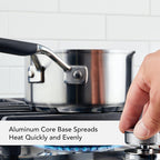 Kitchenaid Stainless Steel Induction Sauce Pan With Pour Spouts, 1-Quart Small Pot, Brushed Stainless Steel