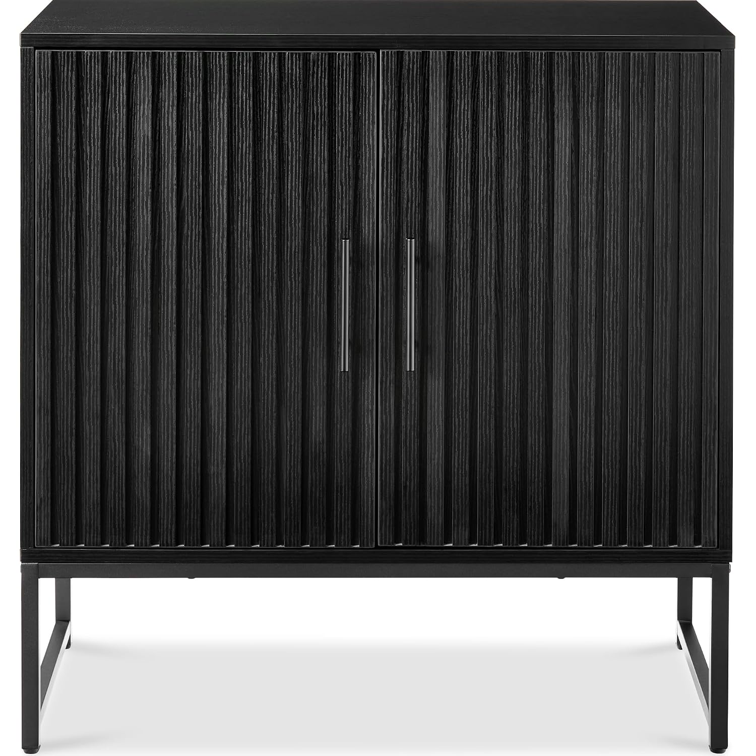 Best Choice Products Slatted Sideboard Buffet Cabinet, Entryway Table, Accent Storage Cabinet, Console Table For Hallway, Living Room, Dining Room – Black