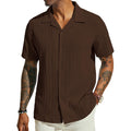 Pj Paul Jones Men'S Casual Button Down Shirts - Short Sleeve Summer Textured Beach Wrinkle-Free Shirts