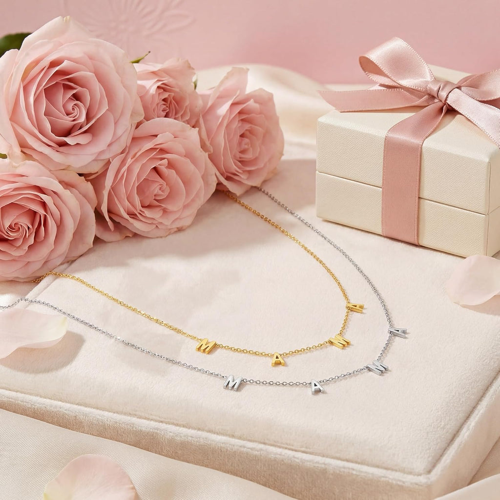 Eaciy Mama Necklaces for Women, Mother's Day Gifts for Mom, 14K Gold Plated Dainty Necklace Non Tarnish Jewelry, Gifts for New Mom