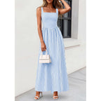 Prettygarden Women'S Maxi Dress Summer Striped Sundress 2026 Spring Smocked A Line Long Flowy Beach Vacation Party Dresses