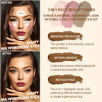 Lezero 3Pcs Contour Stick Makeup Kit, Shades With Highlighter, Blush And Bronzer Stick For Sculpt The Face And All Skin Type, Long Lasting, Smooth, Dewy & Matte Finish, Light Medium