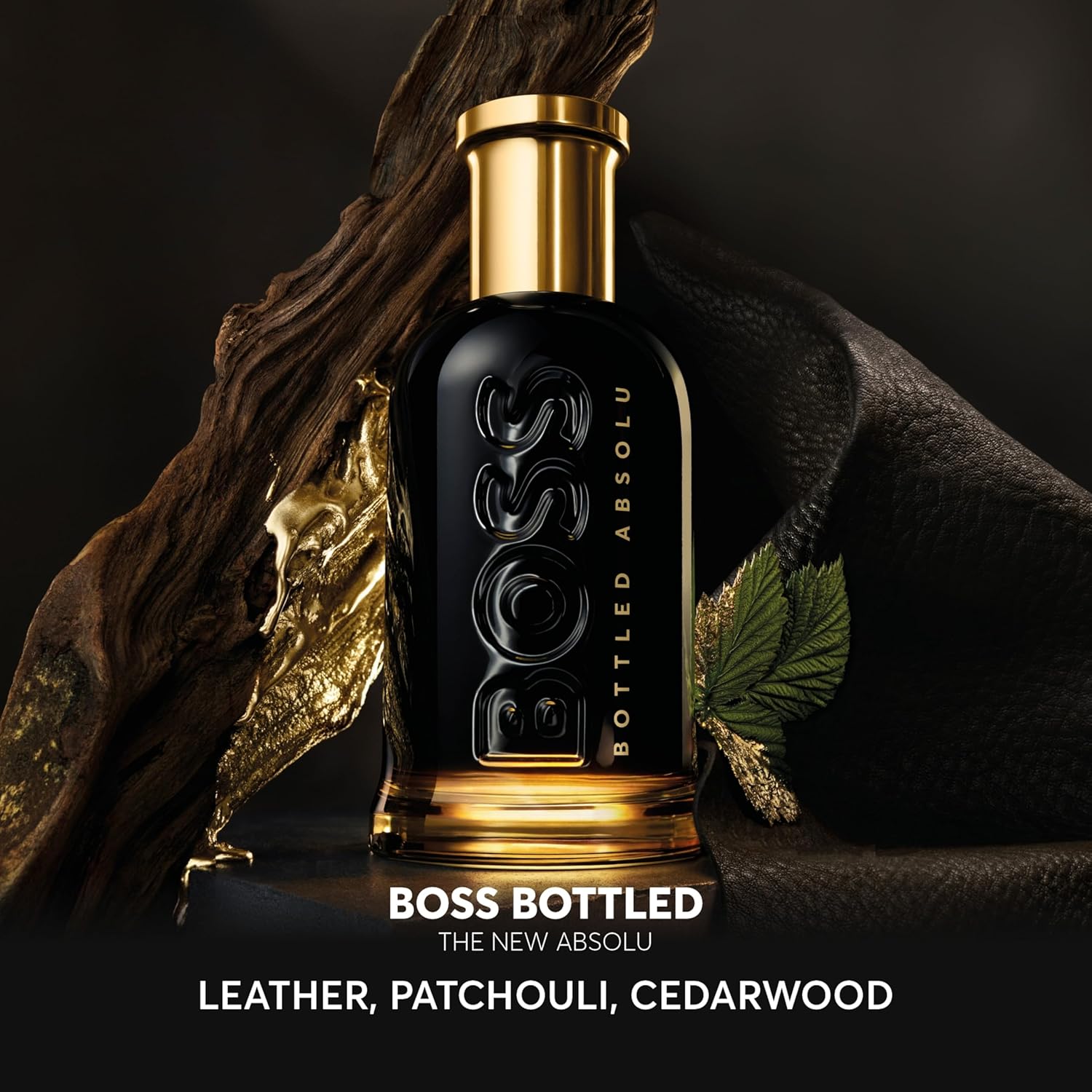 Hugo Boss Bottled Absolu Parfum Intense – Woody Men's Cologne – With Notes of Leather Accord, Patchouli & Cedarwood Essence – Long Lasting Fragrance