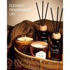 M&Sense Reed Diffuser Set, Forest Mint Fir Scented 6.3 Fl Oz Natural Essential Oil Diffusers With Sticks, Non-Toxic Organic Air Freshener, Long-Lasting Fragrance Oils For Home Office Bathroom Bedroom