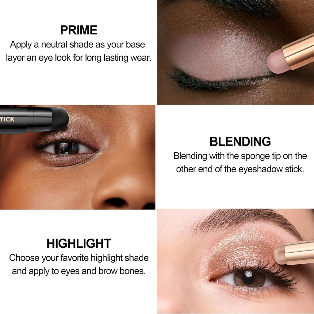 Fv Matte Cream Eyeshadow Stick Waterproof, Long-Lasting Cream Eye Shadow Sticks, High Pigment Easy To Apply Eyeshadow Makeup With Built-In Smudger Stone Matte