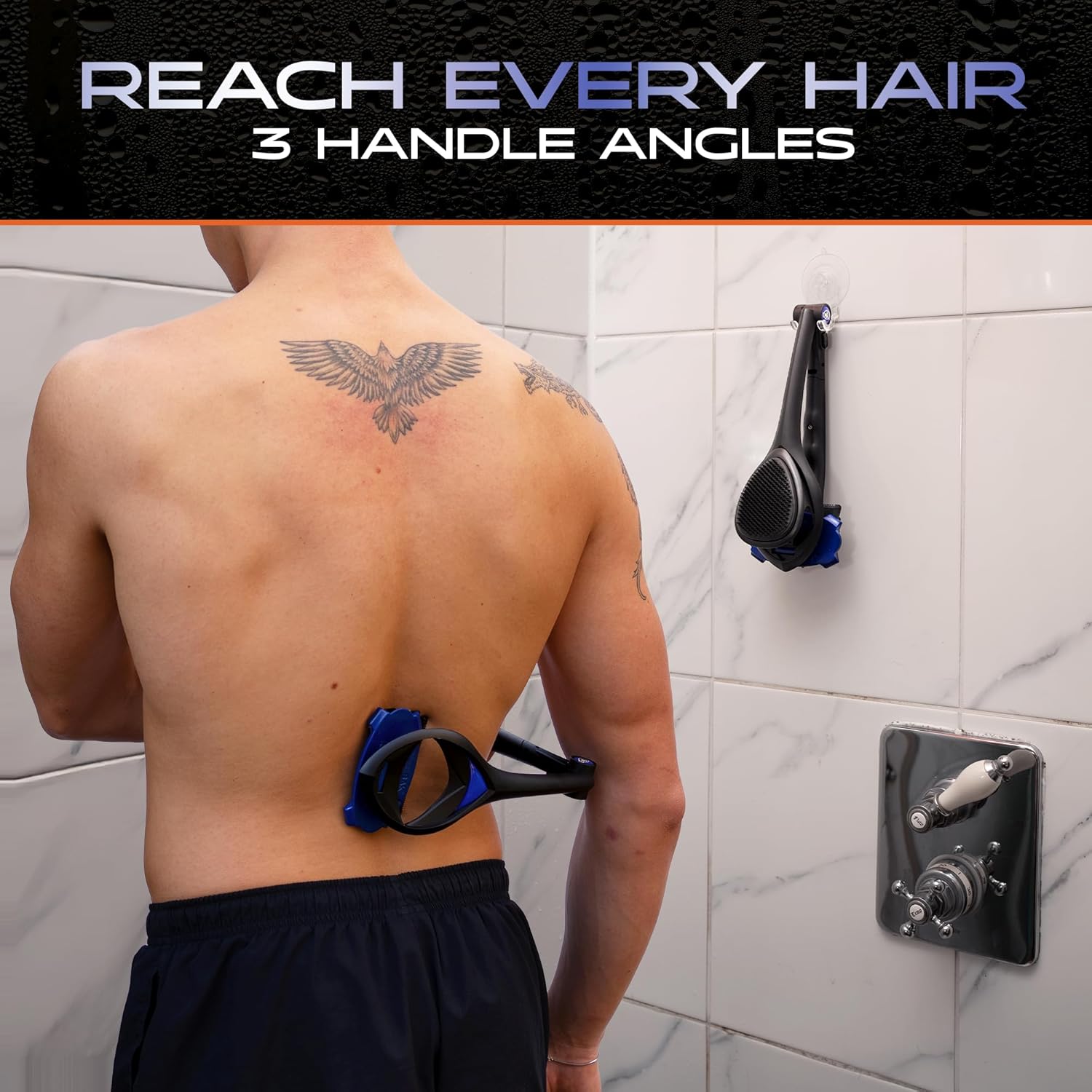 baKblade 3.0 Back Shaver – 23" Handle – Includes 3 Extra Blade Refills – Pain-Free Shave for Men