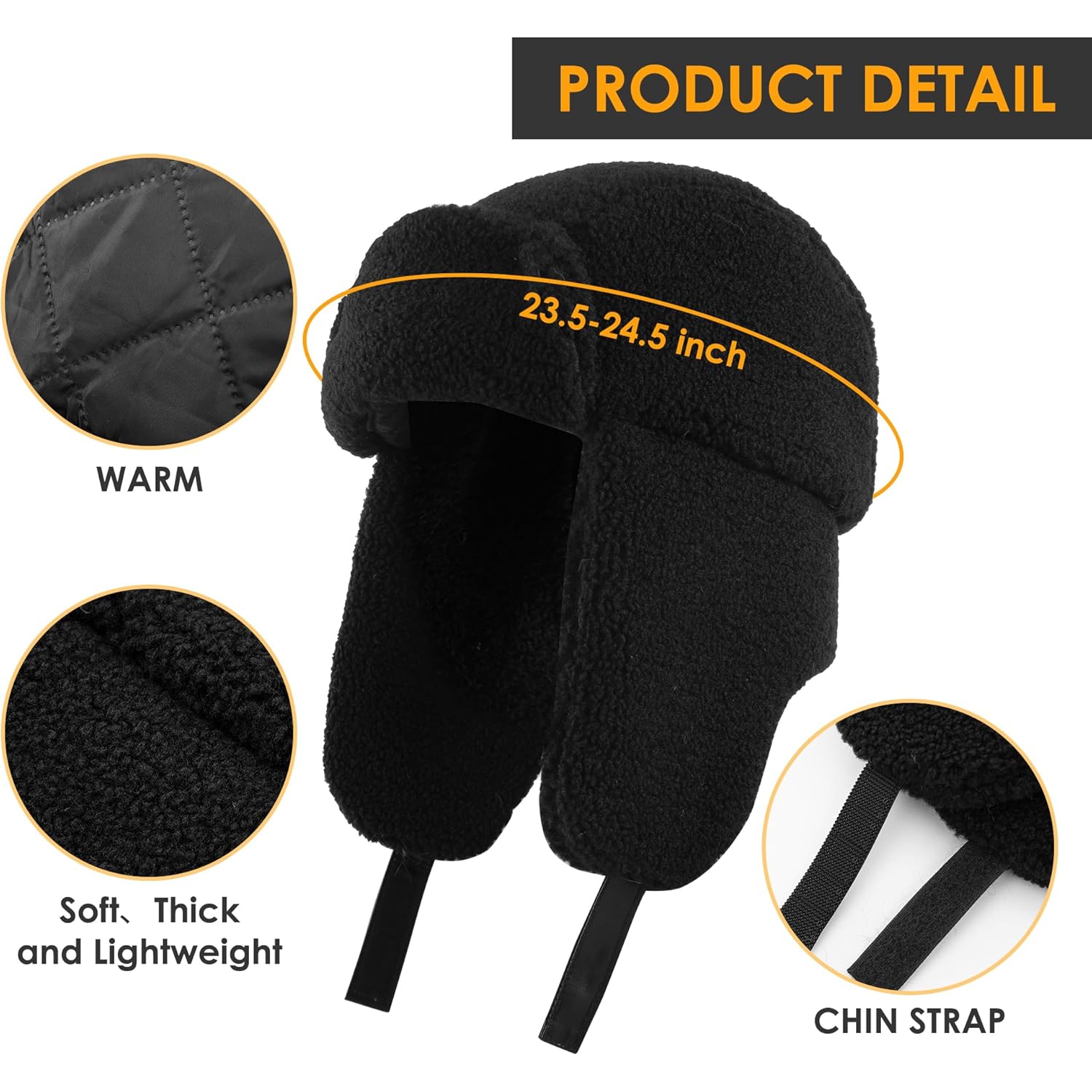 Faux Alpaca Wool Trooper Trapper Hat for Men Women, Winter Aviator Pilot Hat,Soft Fleece Warm Ear Flaps Windproof Outdoor