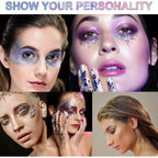 Body Glitter Gel, 6 Colors Body Face Glitter Gel Set For Skin & Hair, Shimmer Liquid Eyeshadow Festival Glitter Makeup, Sparkles Rave Accessories For Holiday, Concerts, Party, Mermaid Series Set