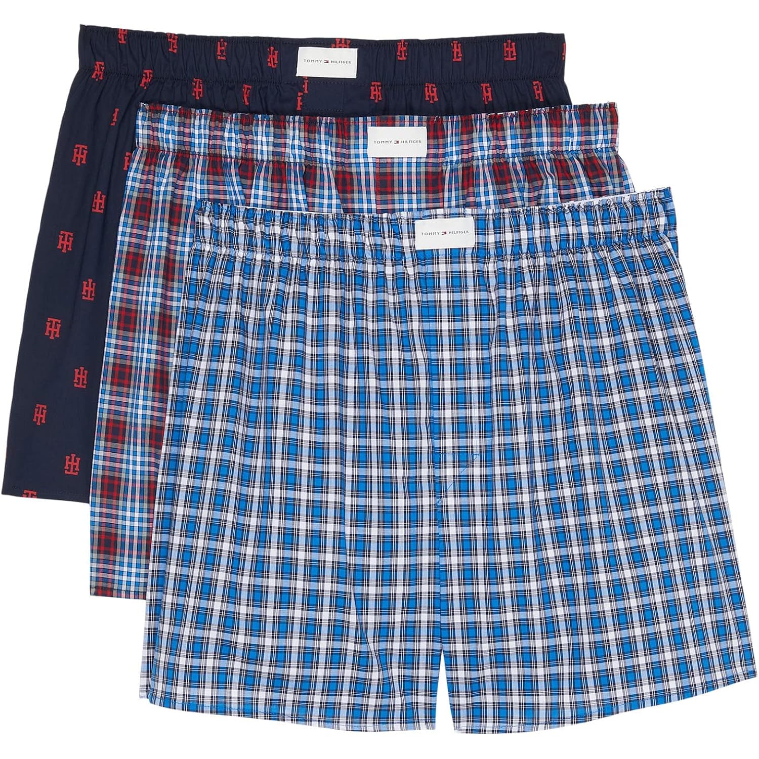 Tommy Hilfiger Cotton Classics Woven Boxer 3-Pack Paris Blue Lg