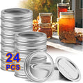 Canning Jar Lids With Rings For Mason Regular Mouth 24Pcs Regular Mouth Kerr Ball Jars Lids With Rings Good Sealing Performance Food Grade Material Kerr Mason Jars For Canning Food Fruits DIY Jam