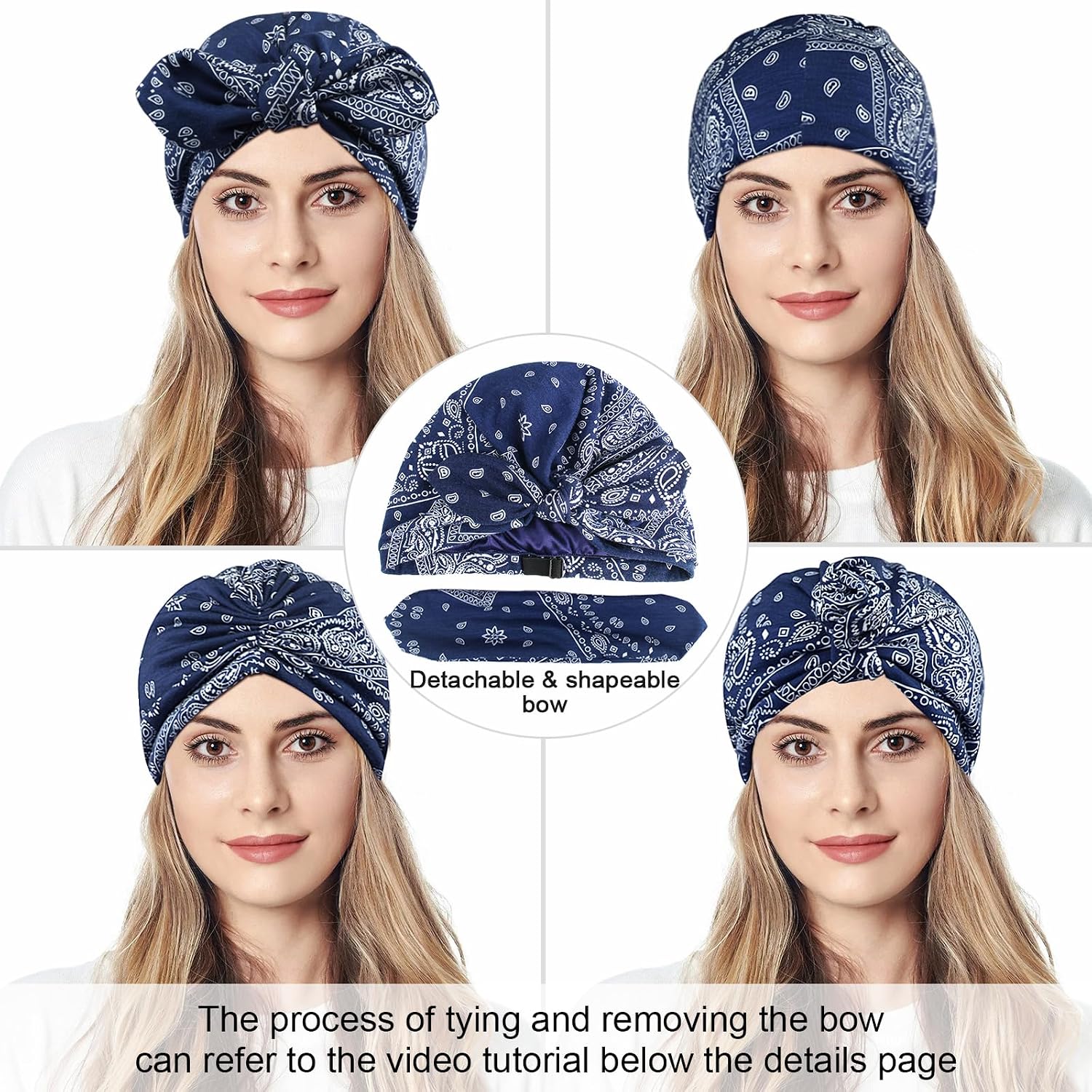Satin Lined Beanies For Women Chemo Headwear Silky Lined Cotton Sleeping Cap