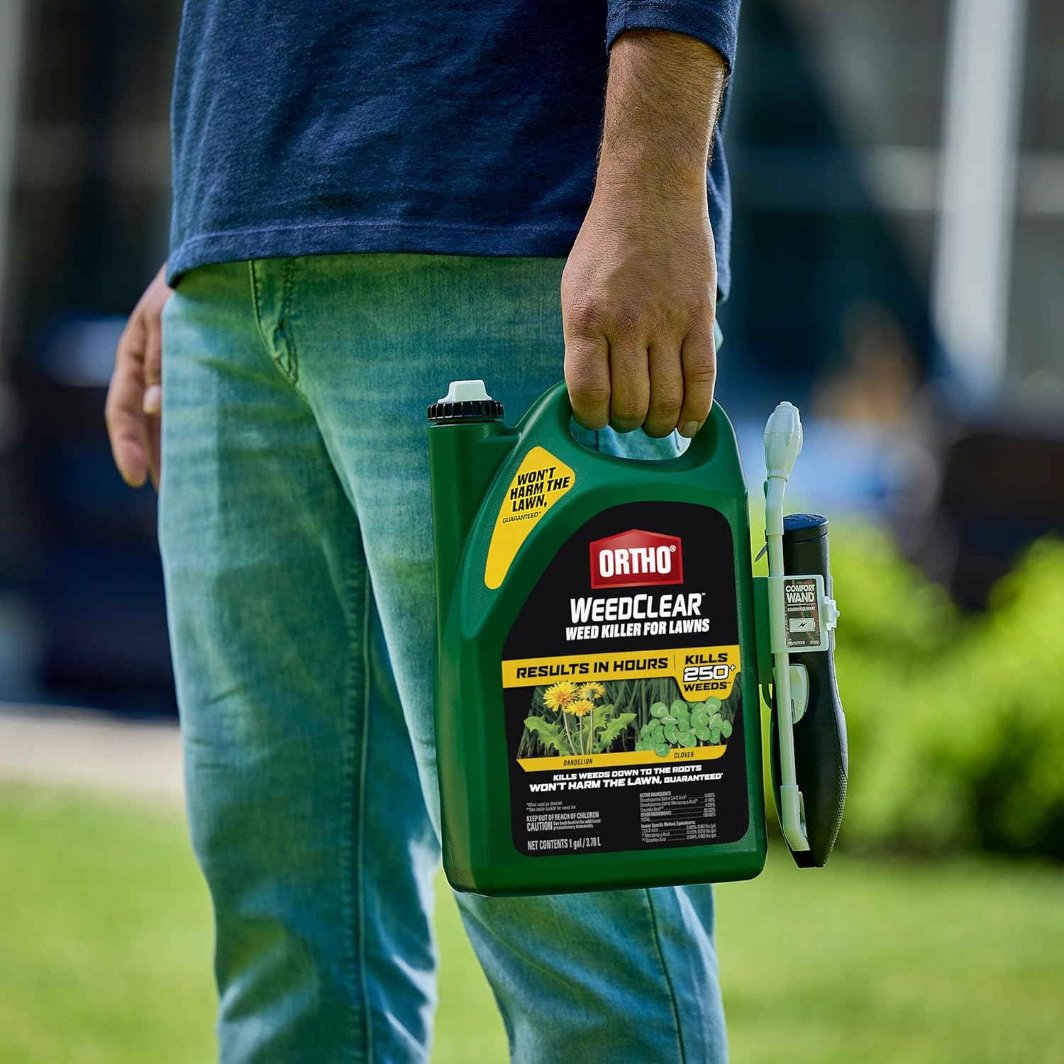 Ortho Weedclear Weed Killer For Lawns With Comfort Wand, 1 Gal. | Lawn Weed Killer Spray, Won'T Harm Grass When Used As Directed, Kills Over 250 Listed Weeds Including Dandelion And Clover