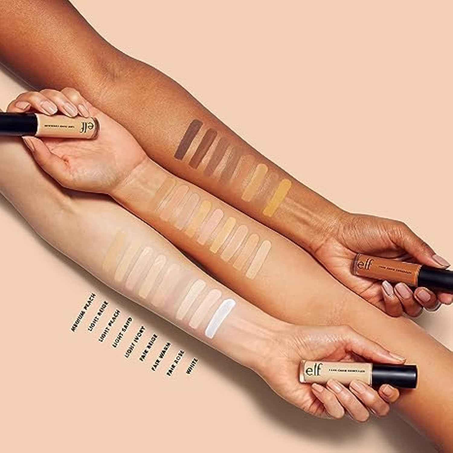 e.l.f. 16HR Camo Concealer, Full Coverage, Matte Finish Under-Eye & Blemish Corrector, Hydrating Formula, 16-Hour Crease-Resistant Wear, Light Beige