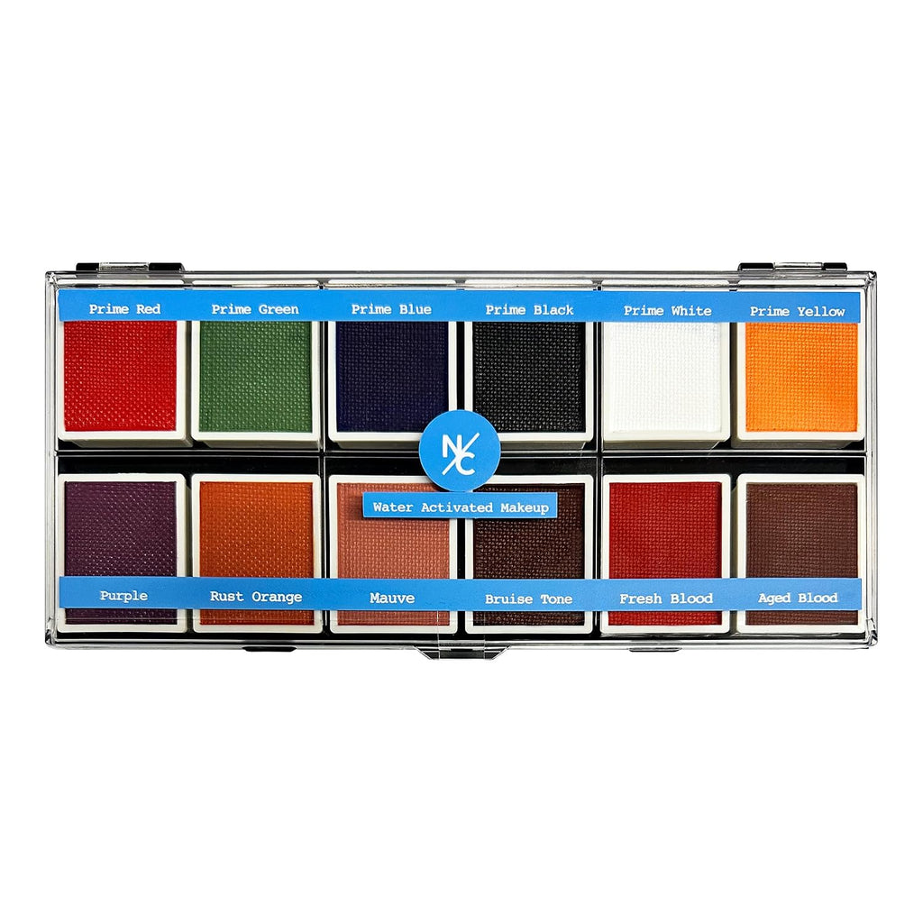 Narrative Cosmetics Fx 12-Color Palette - Water-Activated Face & Body Paint For Sfx, Theater, Cosplay - High-Pigment, Blendable Sfx Makeup, Easy-To-Use For Film & Tv