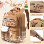 Fimibuke Capybara Backpack For School Girls, 30Pcs Capybara School Supplies | Stationery Set With Bookbag Pencil Case Pins Gel Pens Pencils Notebooks For Back To School Kindergarten Elementary Student