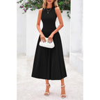 Prettygarden Spring Casual Dresses For Women 2026 Summer Business Work Midi Sleeveless A Line Pleated Cocktail Dress