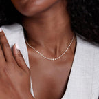 Carffordo Mothers Day Gifts 925 Sterling Silver Chain Necklace Link Chain Necklace for Women Simple Dainty 16K Gold Plated Necklace for Women Minimalist Waterproof Silver Necklace Trendy Jewelry Gifts